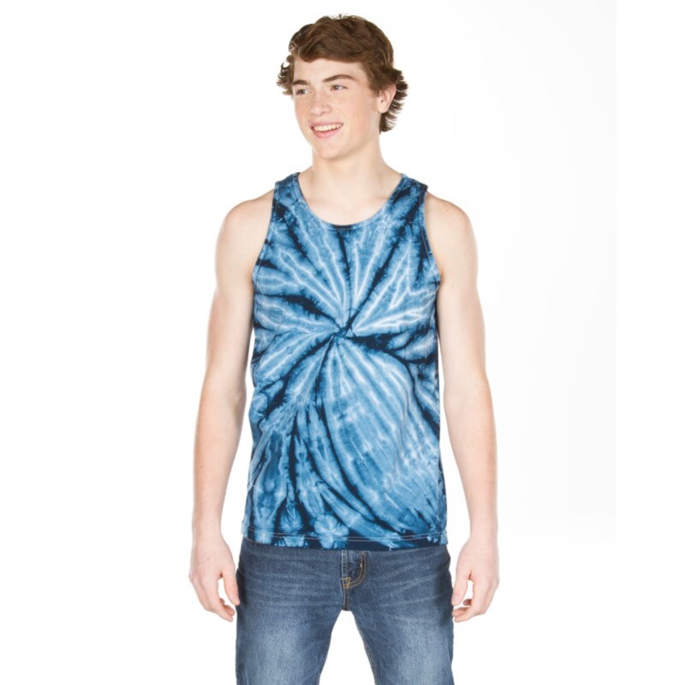 Navy Tie-dye tank tops men's Dyenomite